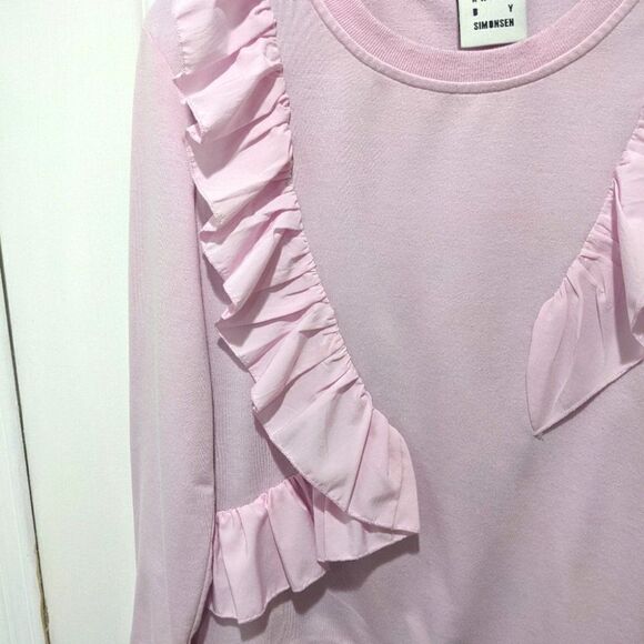 KAREN by Simonsen | Ruffle Sash Sweatshirt in Pink - Picture 4 of 7